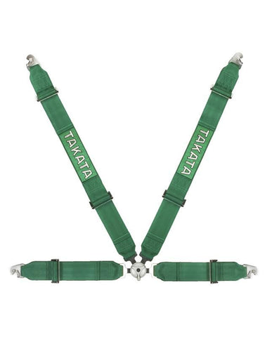 Green - 4 point race belt, 3" shoulder belt, 57" full extension (snap-on), 3" lap belt, pull-up (snap-on) 4 - eye bolts (part number change only) - TAKATA MPH Long - 4pt snap-on