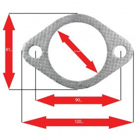 Oval Muffler Gasket, 2-Bolt (Honda, Mazda, Toyota) NA