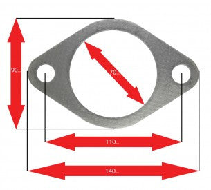 Oval Muffler Gasket, 2-Bolt (Mazda) Turbo