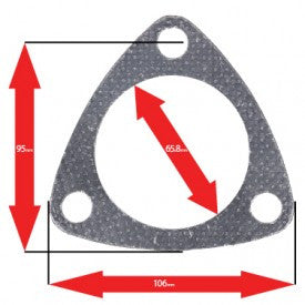 Triangle Muffler/Downpipe Gasket, 3-Bolt (Nissan)