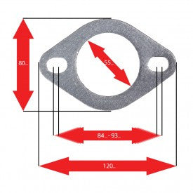 Oval Muffler Gasket, 2-Bolt (Mitsubishi, Toyota)