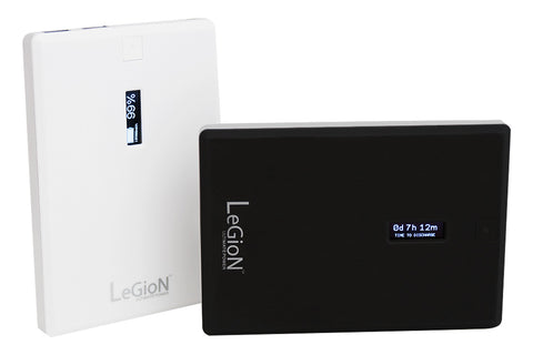 Legion 11000mAh (White) - 11000 mAh (Dual 1A and 2A Outputs) White and Black (3.5 x 5.25 x 0.45 in.)