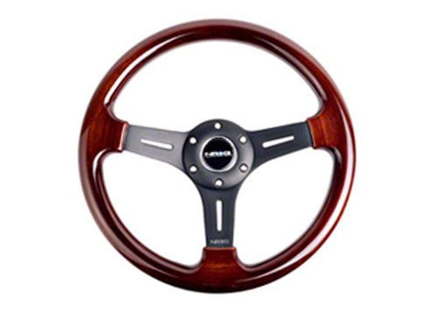 Classic Wood Grain Wheel, 330mm, 3 spoke center in matte black