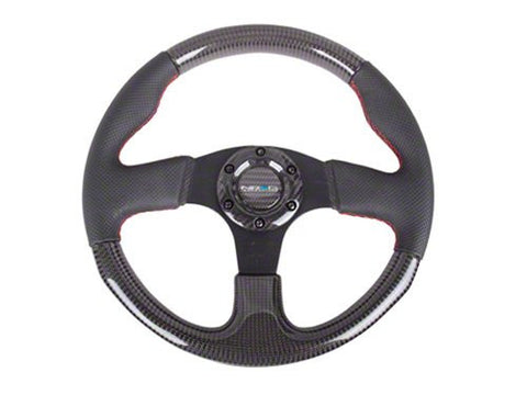CARBON FIBER STEERING WHEEL 315mm w/ RED STITCHING