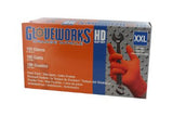 Gloveworks Textured Powder Free Orange Nitrile Gloves, Box of 100 HEAVY DUTY