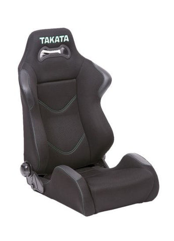 TAKATA Street Pro LE Reclining Seat - Black Spacer Fabric - Takata Embroidered Logo front & back - Green Stitching