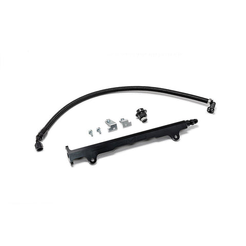 AMS EVO X CNC machined Aluminum Fuel Rail in Black with Pulsation Dampener