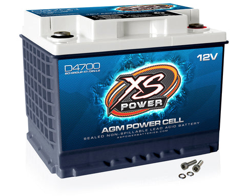 XS POWER 12V BCI Group 47 AGM Battery, Max Amps 2,900A, CA: 745 Ah:  50, 3000 WATTS