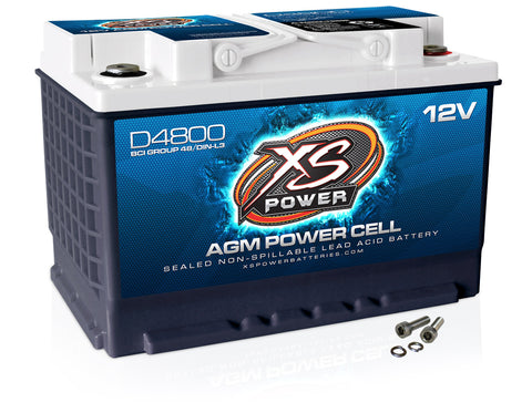 XS POWER 12V BCI Group 48 AGM Battery, Max Amps 3,000A, CA: 815 Ah:  60, 3000 WATTS