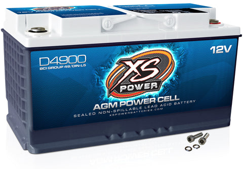 XS POWER12V BCI Group 49 AGM Battery, Max Amps 4,000A, CA: 1075 Ah:  80, 4000 WATTS