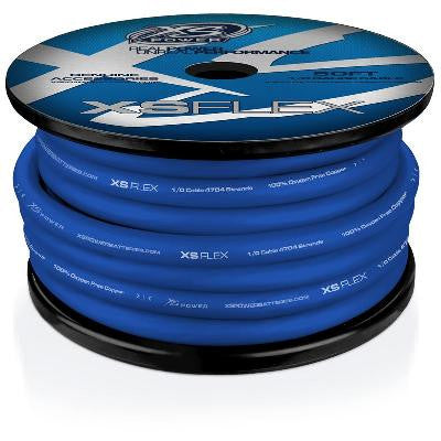 1/0 Cable, 100% Oxygen Free Tinned Copper, Iced Blue, 50' Spool