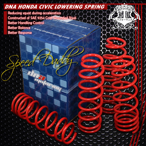 LOWERING SPRINGS - 92-00 HONDA CIVIC/DEL SOL/INTEGRA 94-01 -RED