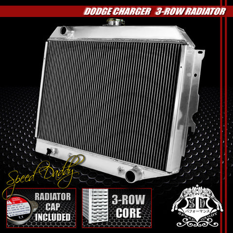 1968-70 Dodge Charger 3 Row Aluminum Radiator for Big Blocks