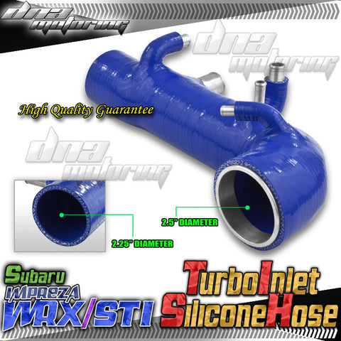 02-06 SUBARU WRX STI TURBO INLET SILICONE HOSE BLUE