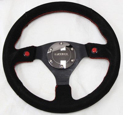 320mm Sport Suede Steering Wheel w/ Dual Button