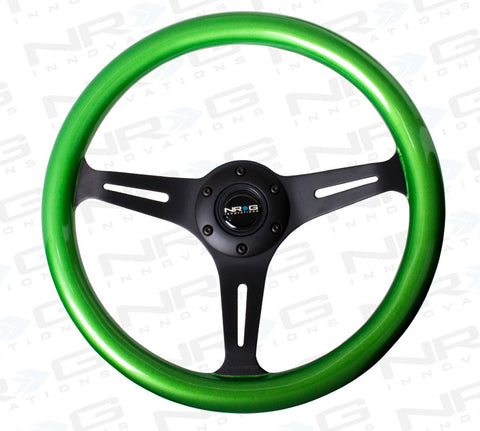 Classic Wood Grain Wheel, 330mm, 3 spoke center in black - Green