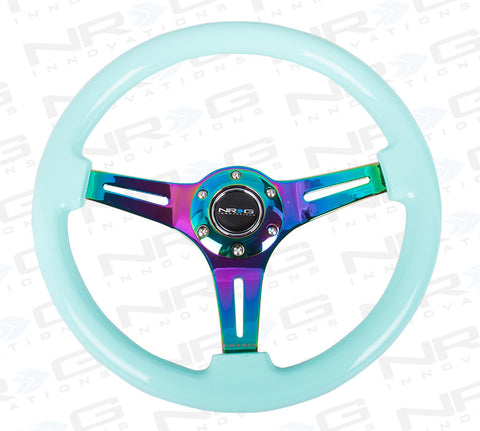 Minty Fresh Wood Grain Wheel, 350mm, 3 spoke center in Neochrome