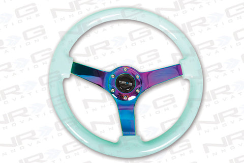 Minty Fresh Wood Grain Wheel (3in Deep), 350mm, 3 spoke center in Neochrome