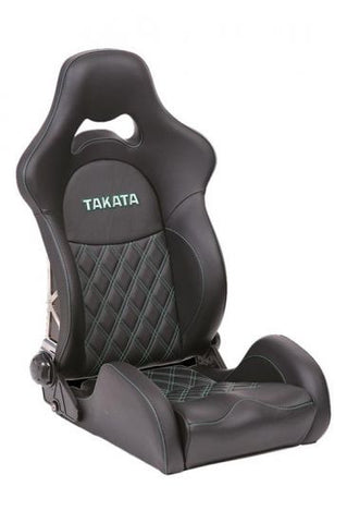 TAKATA Race Seat - Black Spacer Fabric - Green Stitching - FIA Homologation - includes side mounting plates