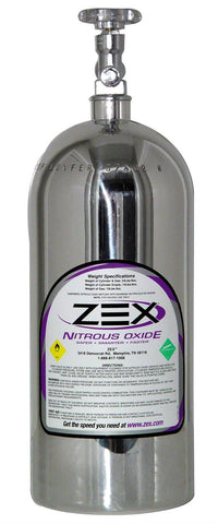 ZEX Polished Nitrous Bottle W/Valve; 10 lbs. [Universal]