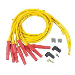 Spark Plug Wires, 300+ Ultra, Spiral Wound, 10.8mm, Yellow, Multi-Angle Boots, Universal, V8, Set