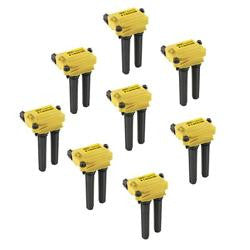 Ignition Coils, Female/Socket, Coil Pack Style, Round, Epoxy, Black/Yellow, Chrysler, Dodge, Ram, Set of 8