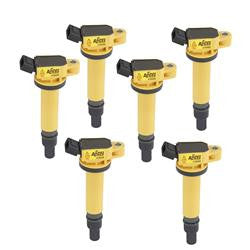 Ignition Coil, Super, Coil Pack Style, Socket, Epoxy, Round, Yellow, Toyota, Set of 6