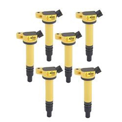 Ignition Coil, Super Coil, Coil Pack Style, Socket, Round, Epoxy, Yellow, Lexus, Toyota, Set of 6