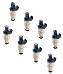 Fuel Injectors, 44 lbs./hr., 12.0 Ohms Impedance, 12 V, Chevy, Ford, Lincoln, Mercury, Pontiac, Set of 8