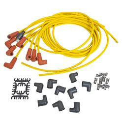 Spark Plug Wires, Super Stock, 7mm, Yellow, 90 Degree Boots, Universal, V8, Set