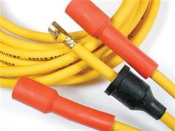 Spark Plug Wires, Super Stock, RFI Suppression, 7mm, Yellow, Straight Boots, Universal, V8, Set