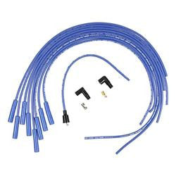 Spark Plug Wires, Super Stock, 8mm, Blue, Straight Boots, Universal, V8, Set