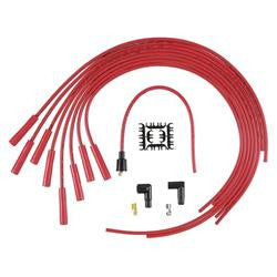 Spark Plug Wires, Super Stock, RFI Suppression, 8mm, Red, Straight Boots, Universal, V8, Set