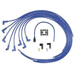 Spark Plug Wires, Super Stock, RFI Suppression, 8mm, Blue, 90 Degree Boots, Universal, V8, Set