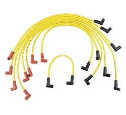 Spark Plug Wires, Super Stock, RFI Suppression, 8mm, Yellow, Stock Boots, GM, V8, Set