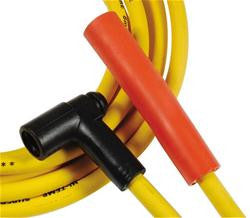 Spark Plug Wires, Super Stock, RFI Suppression, 8mm, Yellow, Stock Boots, Buick, Oldsmobile, Pontiac, V8, Set