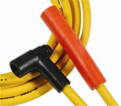 Spark Plug Wires, Super Stock, RFI Suppression, 8mm, Yellow, Ford, Mercury, International, L4, Set