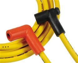 Spark Plug Wires, Super Stock, RFI Suppression, 8mm, Yellow, Stock Boots, Chevy, Pontiac, 5.7L, Set