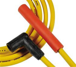 Spark Plug Wires, Super Stock, RFI Suppression, 8mm, Yellow, Stock Boots, Ford, GMC/Lincoln, Mercury, V8, Set