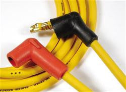 Spark Plug Wires, Super Stock, RFI Suppression, 8mm, Yellow, Stock Boots, Chrysler, Big Block, V8, Set