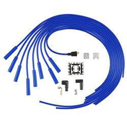 Spark Plug Wires, Super Stock, Spiral Core, 8mm, Blue, Straight Boots, Universal, V8, Set