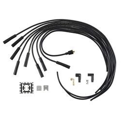 Spark Plug Wires, Super Stock, Spiral Core, 8mm, Black, Straight Boots, Universal, V8, Set