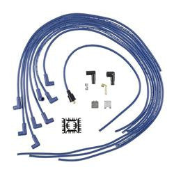 Spark Plug Wires, Super Stock, Spiral Core, 8mm, Blue, 90 Degree Boots, Universal, V8, Set