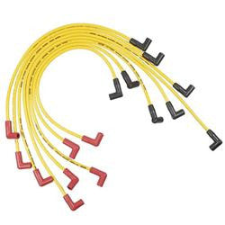 Spark Plug Wires, Super Stock, Spiral Core, 8mm, Yellow, Stock Boots, GM, V8, Set