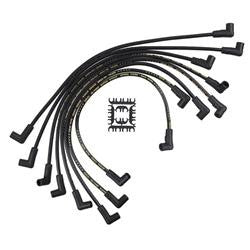 Spark Plug Wires, Super Stock Ferro-Spiral, Black, 8mm Diameter, ACCEL HEI Corrected Cap Only, SBC, Set