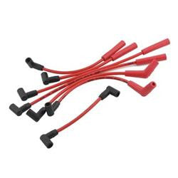 Spark Plug Wires, Super Stock, Spiral Core, 8mm, Red, Stock Boots, Jeep 4.0L, L6, Set