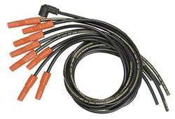 Spark Plug Wires, 300+ Race Wire, Spiral Core, 8.8mm, Black, Multi-Angle Boots, Universal, V8/V6/L6, Set