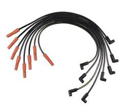 Spark Plug Wires, 300+ Race Wire, Spiral Core, 8.8mm, Black, Stock Boots, GM, 454, V8, Set