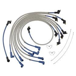 Spark Plug Wires, Armor Shield, RFI Suppression, 8mm, Braided, Stock Boots/Blue, Chevy, Small Block, V8, Set