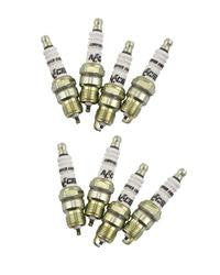 Spark Plugs, U-Groove, Tapered Seat, 14mm Thread, .460 in. Reach, Projected Tip, Resistor, Set of 8